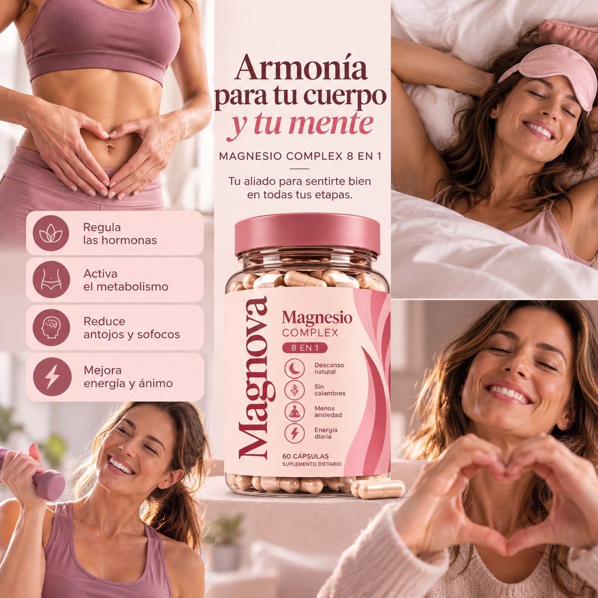 MAGNOVA® | Magnesio Complex 8 en 1 — 60 cápsulas