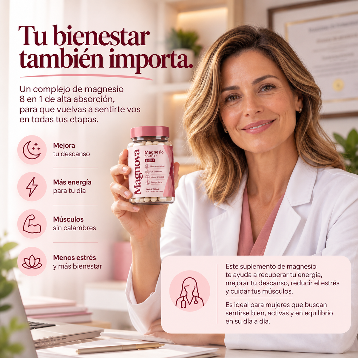 MAGNOVA® | Magnesio Complex 8 en 1 — 60 cápsulas